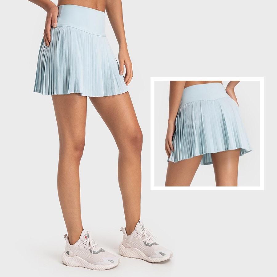 Women 2 in 1 pleated tennis skirts (SUN BLUE)