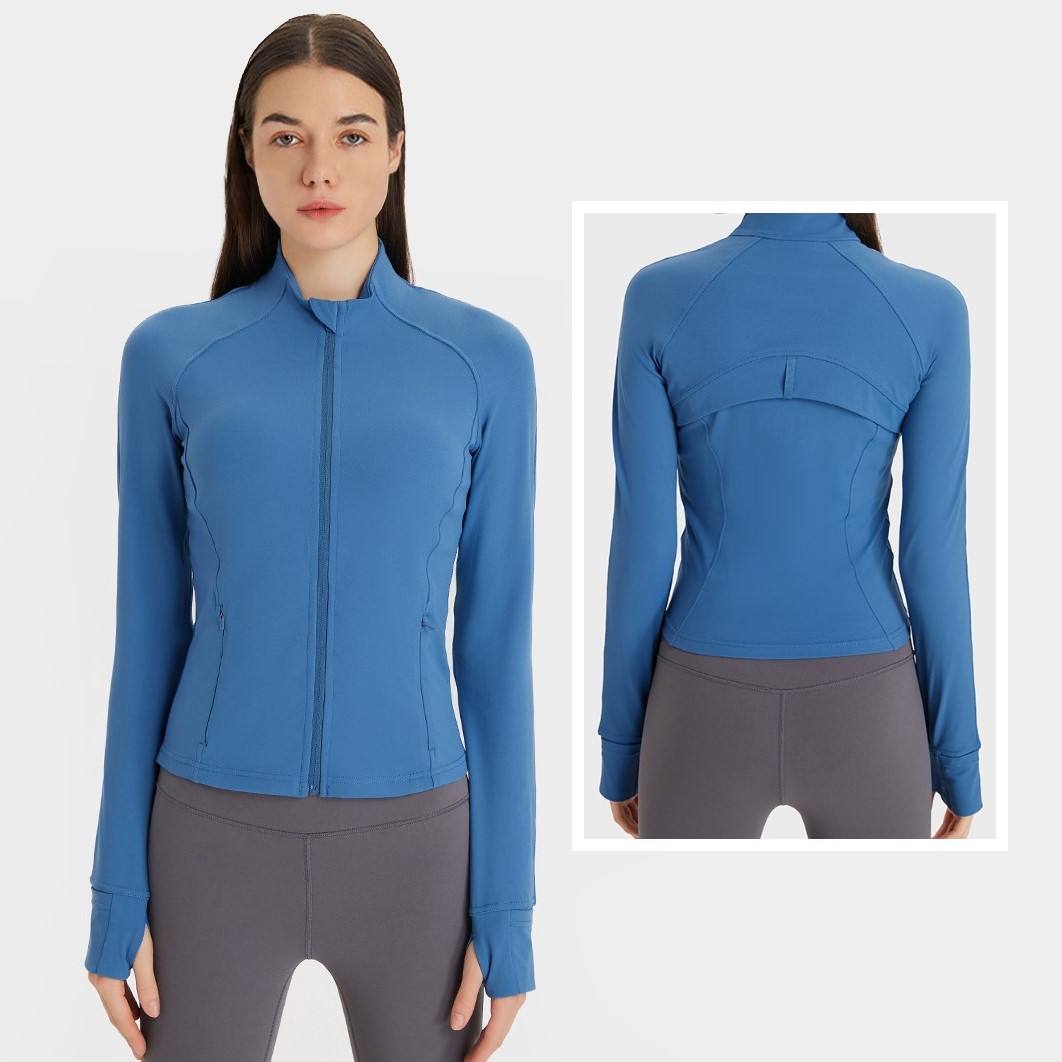 Women tummy control zip jacekt (DUTCH BLUE)